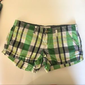 Aeropostale Green & Blue Plaid Shorts